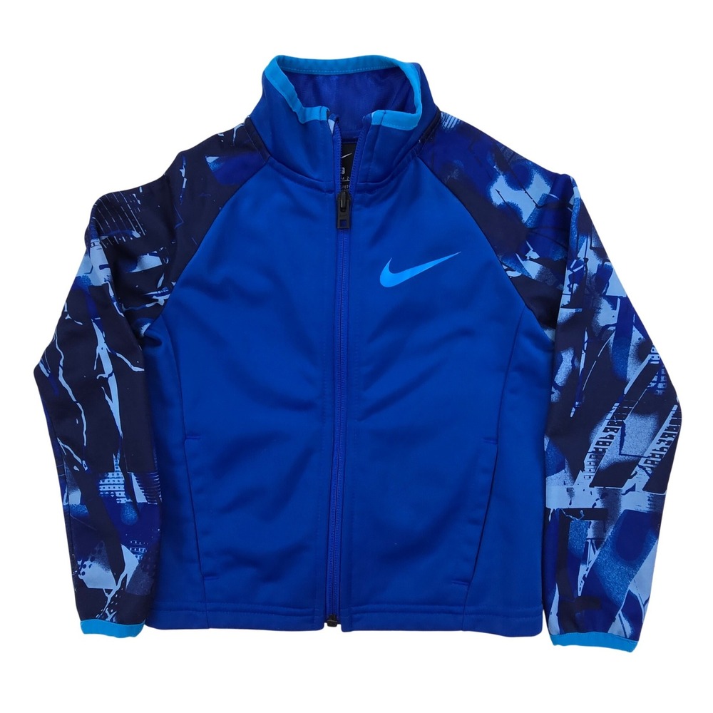 Nike Tracksuit Set Toddler Boys 3T Blue Full Zip Jacket Joggers Graphic Print - Picture 2 of 10